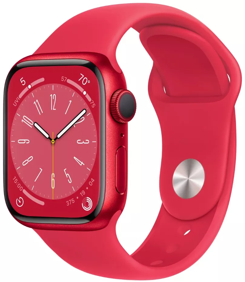 Умные часы Apple Watch Series 8 41 мм, Aluminium Case, RED Sport Band S/M